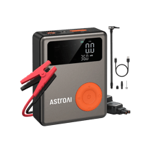 AstroAI Portable Car Jump Starter with 150 PSI Air Compressor, 1750A Battery Pack and Large LCD Display for Up to 7.5 Gas/5.0L Diesel Engines