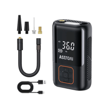 AstroAI エアコンプレッサー 自転車 空気入れ コードレス スマート 2*2600mAh