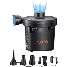 AC/DC Elektrische Luftpumpe 2 in 1 Elektropumpe für Luftmatratze Tragbare Inflator-Deflatorpumpen mit 3 Düsen