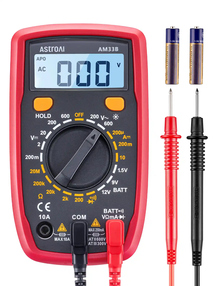 AstroAI Multímetro Digital, Polímetro Profesional, Voltímetro, Tester Electricista, Multimeter para Corriente CC, Voltaje CA/CC, Resistencia, Continuidad y Diodos de Prueba, Negro