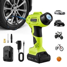 Irosiy Portable Car Tire Inflator - Digital Display, 2000mAh Rechargeable, Built-in Light, Air Compressor - View #2