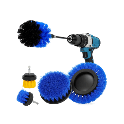 4-Pack Drill Brush Scrubber Attachment Set – Extended Long Reach Power Scrubber For Cleaning