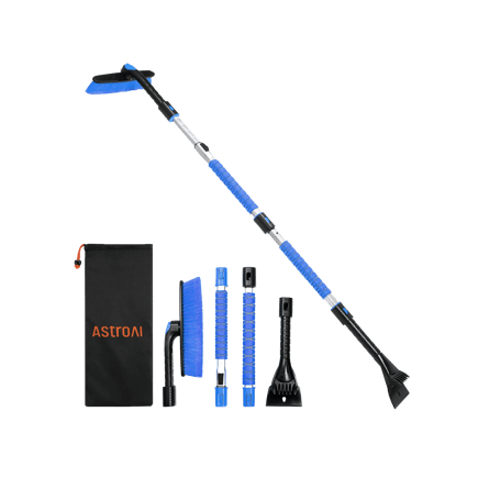 AstroAI 62.4 Inch Ice Scraper and Extendable Snow Brush Blue snow