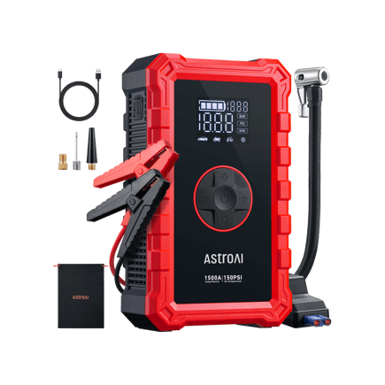 S8 Air Jump Starter with Air Compressor, 1500A Car Battery Jumper