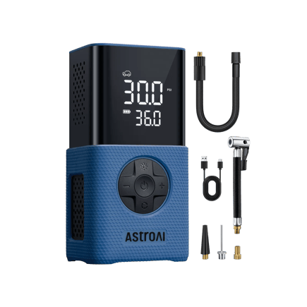 Tire Inflator Portable Air Compressor, 150 PSI Portable Electric Bike Pump Auto Shut Off Cordless Car Tire Air Pump With Accurate Lcd Display Led Light For Car Motorcycle Bicycle Bike Ball