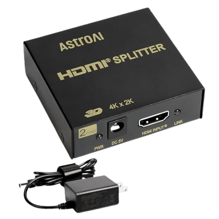 HDMI スプリッター 1 で 4 アウト | MT-VIKI スプリッター メーカー HDMIスプリッター 1 in 4出力、JCHICI 4K@60Hz 4:4:4、デュアルモニター用HDMIスプリッター、