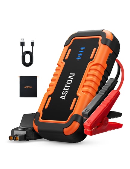 Car Jump Starter 3000A Up To 8.0L With Petrol Engine And 6.0L Diesel Engine 12V Battery Booster Quick Charge Power Supply Connection Cable With LED