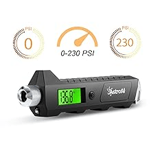 AstroAI Digital Tire Pressure Gauge with 4 Settings for Heavy Duty Truck/Motorcycle/Bike/Car, Backlit LCD Flashlight and Non-Slip, 230 PSI, Black