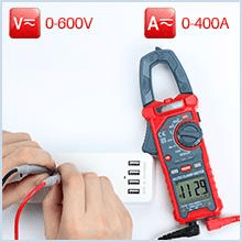 AstroAI CM4K0R Digital Clamp Meter 4000 Counts, Measuring AC/DC Voltage, Amp, Resistance, Capacitance, Frequency, Continuity, Live Wire Test, etc.