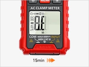 AstroAI Digital Clamp Meter Multimeter 2000 Counts Amp Voltage, Black