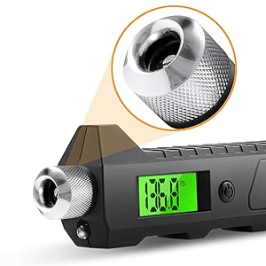 AstroAI Digital Tire Pressure Gauge with 4 Settings for Heavy Duty Truck/Motorcycle/Bike/Car, Backlit LCD Flashlight and Non-Slip, 230 PSI, Black