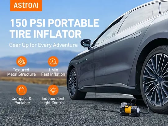AstroAI Portable Tire Inflator - 150 PSI Air Compressor For Cars