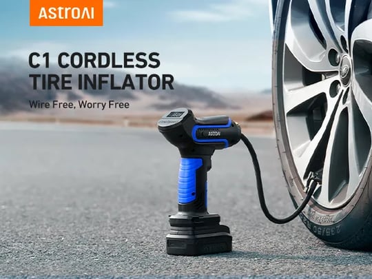 thumbnail image 2 of QUIKRA T22 Tire Inflator Portable Air Compressor Air Pump For Car Tires With Digital Pressure Gauge, LED Light And Auto Shut-Off Function - Cordless... 2 of 13