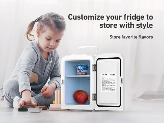 White Mini Fridge for Bedroom, Office, and Skincare | AstroAI