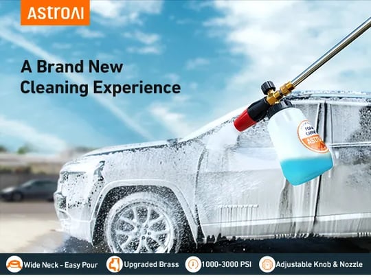 AstroAI Big Mouth Foam Cannon with 5 Pressure Washer Nozzle Tips