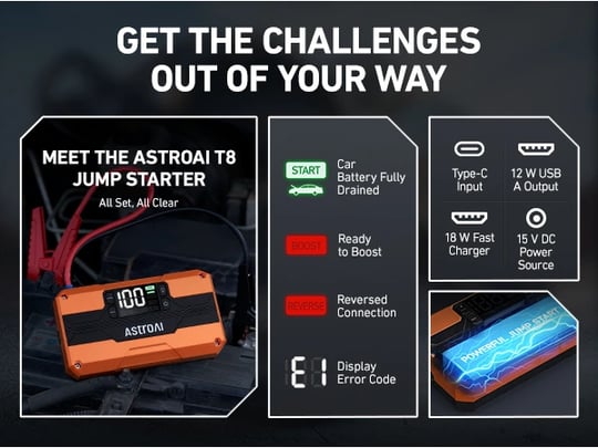 T8 Battery Jump Box for Car | AstroAI
