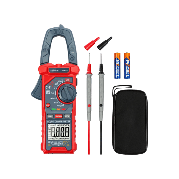 AstroAI CM4K0R Digital Clamp Meter 4000 Counts, Measuring AC/DC Voltage, Amp, Resistance, Capacitance, Frequency, Continuity, Live Wire Test, etc.