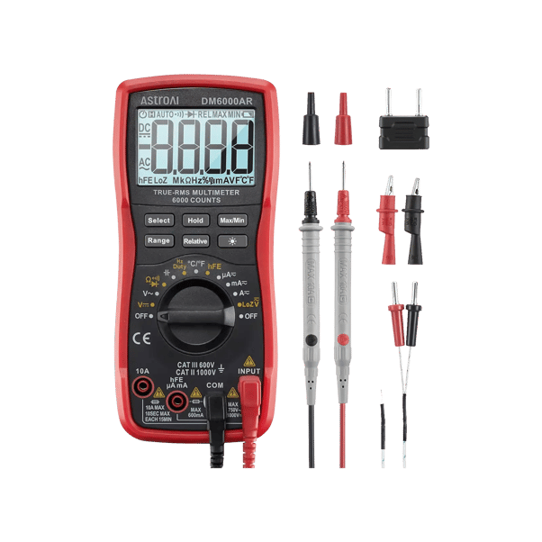 AstroAI Digital Multimeter TRMS 6000 Counts Volt Meter Ohmmeter Auto-Ranging Tester; Black