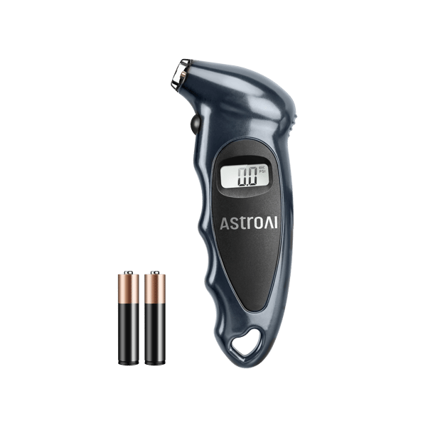 AstroAI Digital Air Pressure Gauge for Tires, Backlit LCD and Non-Slip Grip, 4 Settings Stocking Stuffers for Car/Truck/Bike, 150 PSI, Includes AAA Batteries, Gray