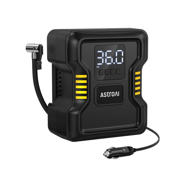 AstroAI Portable Car Air Pump - Fast Inflation, 12 Volt DC Air Compressor for Bike & Air Mattress