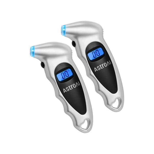 AstroAI 2-Pack Digital Tire Pressure Gauge with 4 Settings for Cars, Bikes, Trucks; Backlit LCD & Non-Slip Grip, 150 PSI