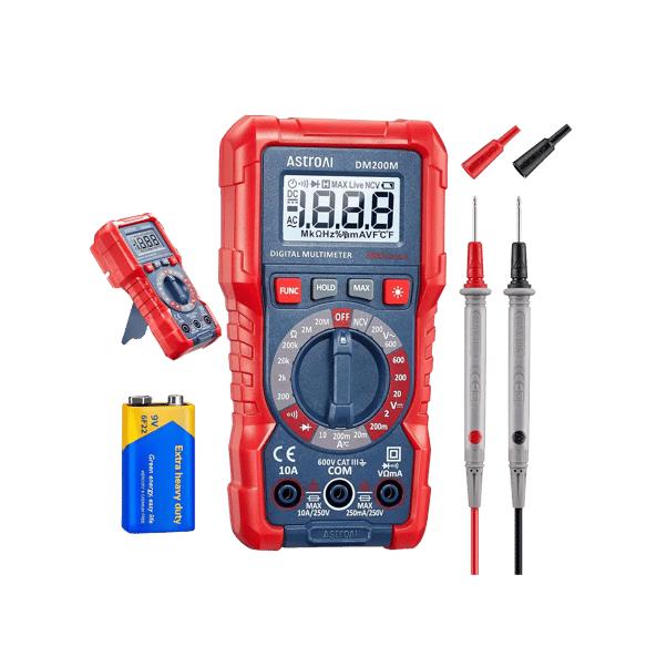 AstroAI Electrical Tester TRMS 2000 Counts, Measures AC/DC Voltage & Current, Resistance, Diode, Continuity and NCV (DM200M)