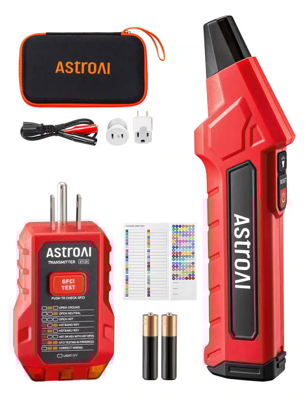 AstroAI Circuit Breaker Finder with GFCI Outlet Tester, Electrical Tester Tool for Home/Workshop Circuit Tracing, Quickly Locates Breakers with Indicators