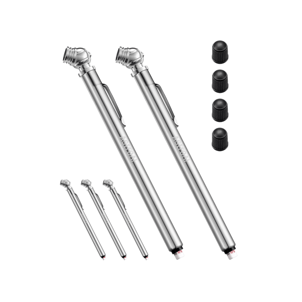 AstroAI 5 Pack Pencil Stick Tire Pressure Gauge with Stainless Steel Body and Metal Made Nozzle for Vehicles (10-75PSI)