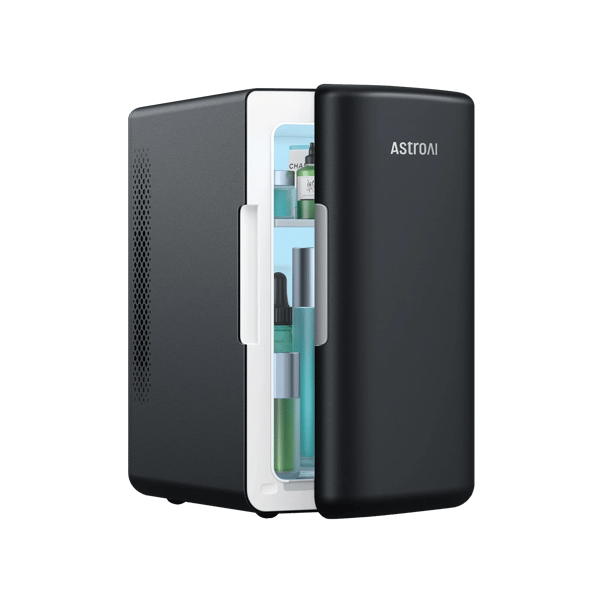 AstroAI Mini Refrigerador, Nevera 6L, Mini Frigobar, Refigerador Pequeña 12V/110V, AC/DC, Neveras Pequeña para Habitación, Coche, Viaje