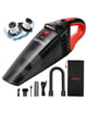 AstroAI Handheld Car Vacuum Cordless with Accessories, Portable Vacuum Cleaner with 12V DC Power, LED Light, Brush, Extended Suction Pipe, Hose, Mini Handheld for Car, Home, Office, and Pet Hair, Red
