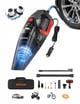 AstroAI 2-in-1 Car Vacuum Cleaner Tire Inflator, Multifunction Handheld Vacuum Air Compressor, Portable 12V DC Vacuum Duster Cleaner with Digital Display, LED Light