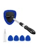 AstroAI 26" Windshield Cleaner Tool, Car Interior Window Detailing Cleaning Kit with Extendable Handle and 4 Easy-to-Install Reusable Microfiber Pads, Blue