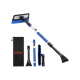 AstroAI Eiskratzer Auto mit Besen 119CM Lang Ausziehbarer Schneebesen Abnehmbarer Eisschaber mit Rakel & Ergonomischem Schaumstoffgriff & 180 ° Blau