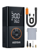AstroAI Portable Air Compressor, Mini Portable Car Air Compressor, Bicycle Air Pump, Car Wheel Inflator with LED Light and 4000mAh Rechargeable Battery, Motorcycles, Balls