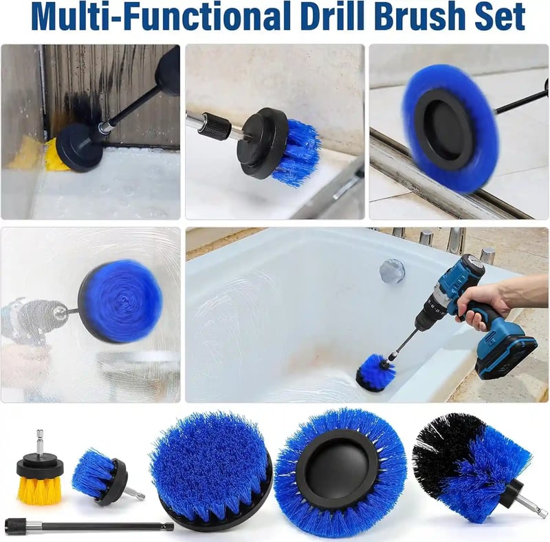 AstroAI Drill Brush Attachment Set 6Pack, Blue