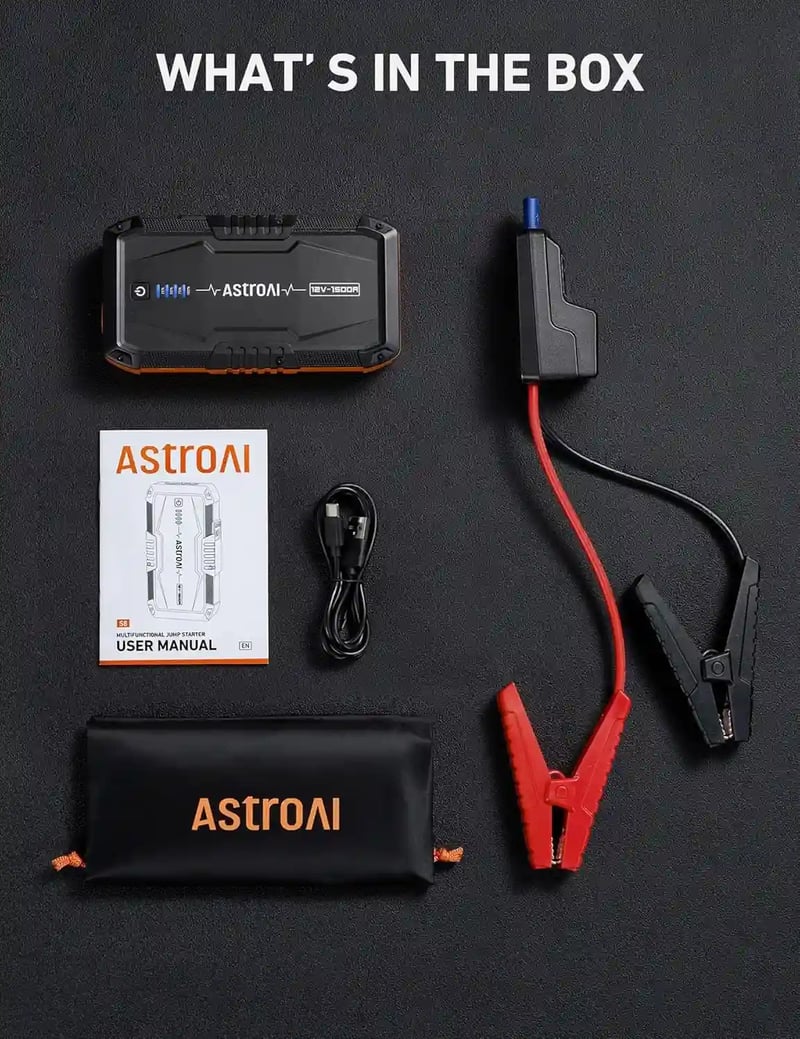 AstroAI S8 Jump Starter 1500A Battery Jump Starter with 3 Modes Flashlight and Jumper Cable