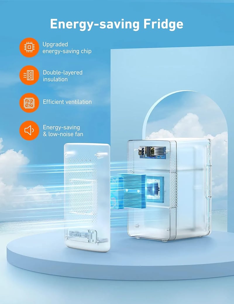 AstroAI Mini Beverage Fridge 2.0 Gen for Car, Outdoor, Bedroom, Office, 6 Liter/8 Cans, 110V AC/ 12V DC