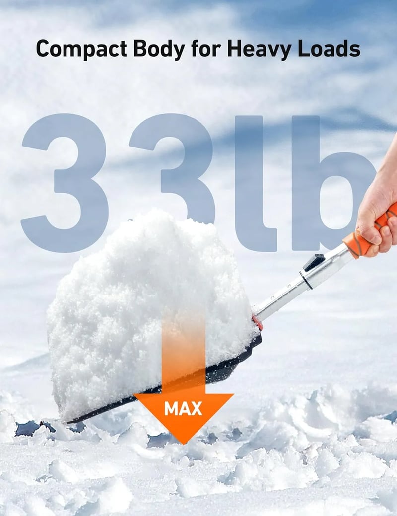 AstroAI Lightweight Snow Shovel for Car, Extendable Snow Shovel with Thickened Aluminum Handle and Blade, Portable and Multifunctional