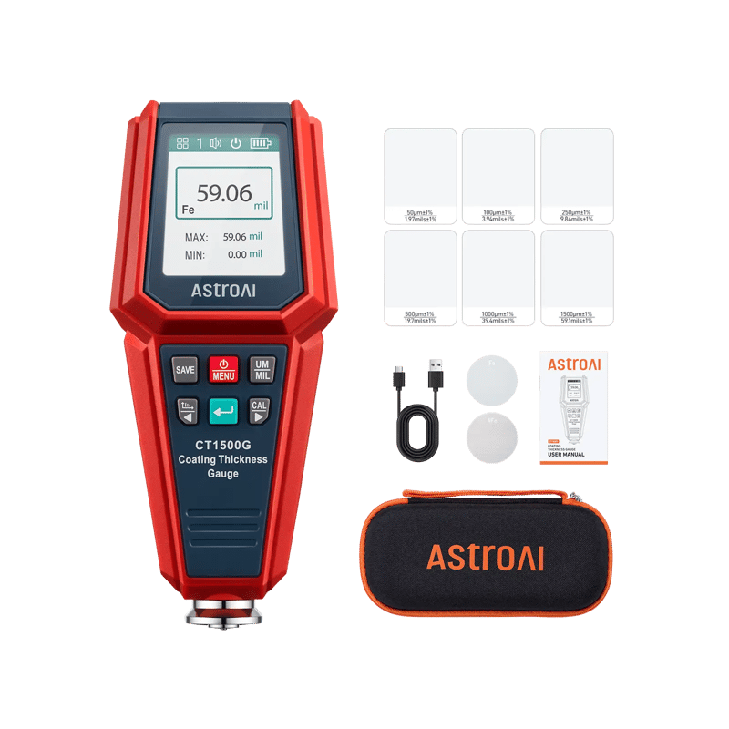 AstroAI CT1500G Paint Thickness Gauge, Automatic Digital Car Coating Thickness Meter for Used Car Buyers Check The Car's Original Coating