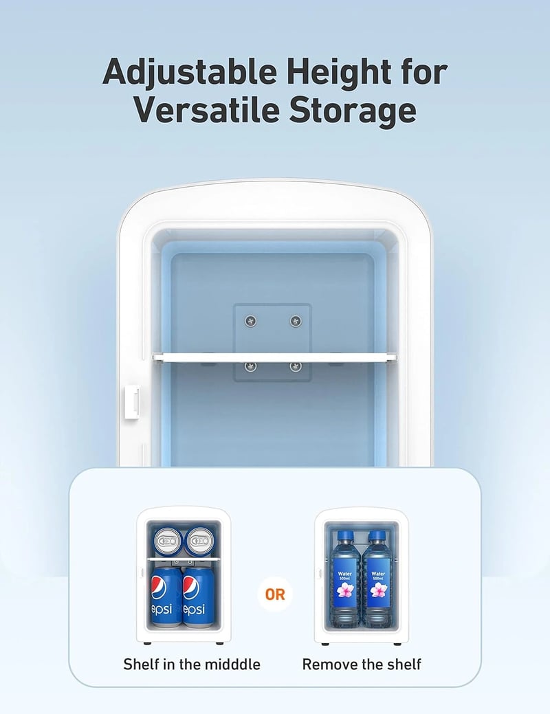 AstroAI Black Mini Fridge for Outdoors, Rooms, Office, Skincare, Beverage, 4 Liter/6 Can, AC/DC
