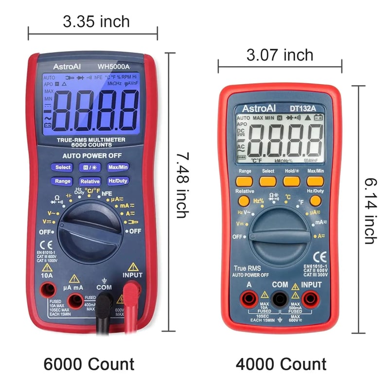 AstroAI 4000 Counts TRMS Digital Multimeter, Model DT132A