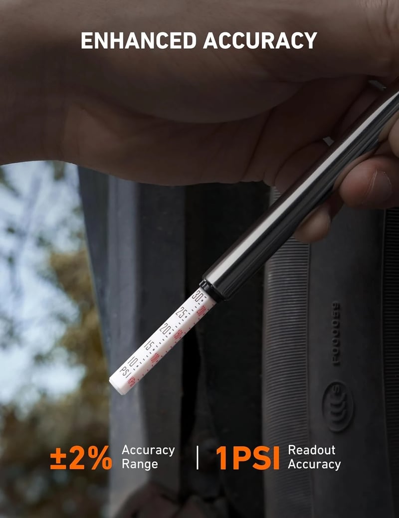 AstroAI Pencil Tire Pressure Gauge with Stainless Steel Body, and Metal Made Nozzle 3 Measurements for Cars, Bikes, Vehicles, 75 PSI, 2 Pack