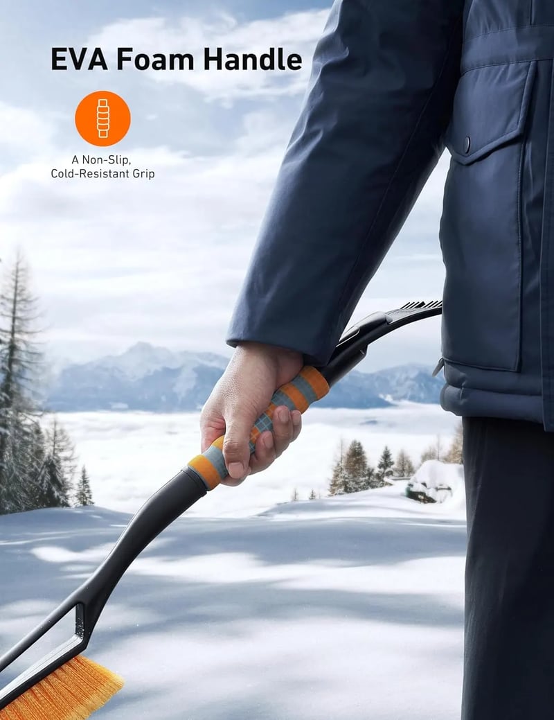 AstroAI 27 Inch Snow Brush 1 Pack (Orange)