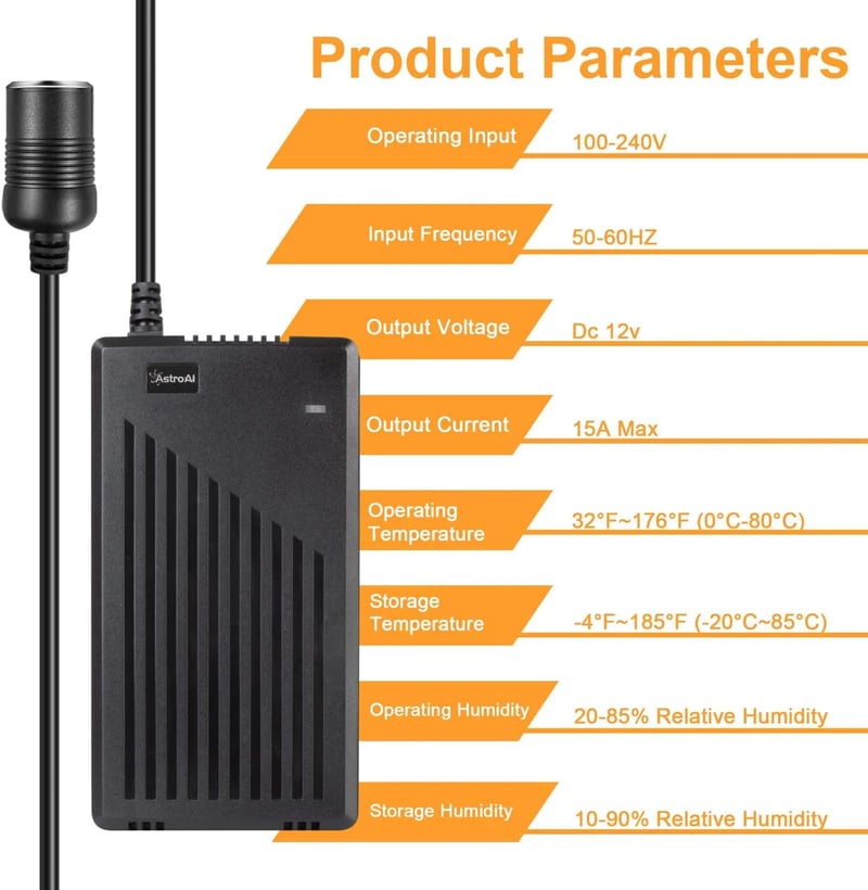 AstroAI AC to DC Converter, 15A/110V to 12V DC