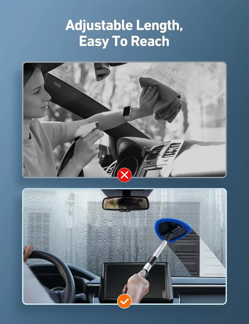AstroAI Microfiber Car Windshield Cleaner Blue