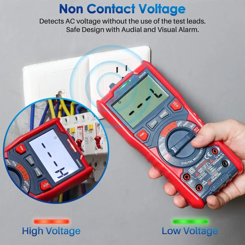 AstroAI M6K0R Digital Multimeter TRMS 6000 Counts, Measuring AC/DC Voltage, Current, Capacitance, Resistance, Frequency, Temperature, Continuity Diodes with NCV