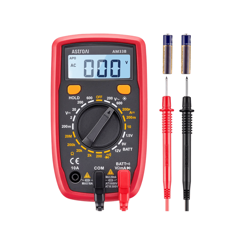 AstroAI 7 Function Digital Multimeter Tester 2000 Counts, Measures DC/AC Voltage, Current, Resistance, Continuity, Diode, and More