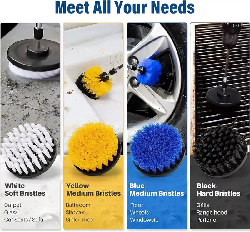 AstroAI Drill Brush Attachment Set 6Pack, Blue