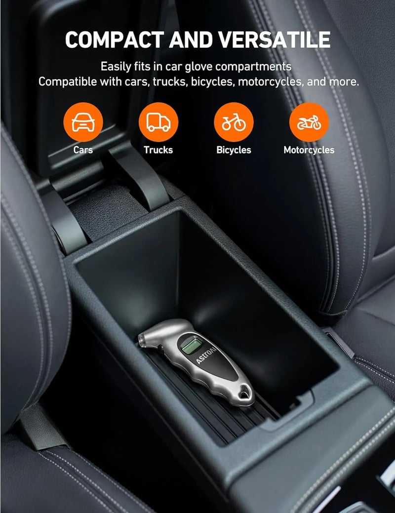 AstroAI 150 PSI Digital Tyre Pressure Gauge, Silver