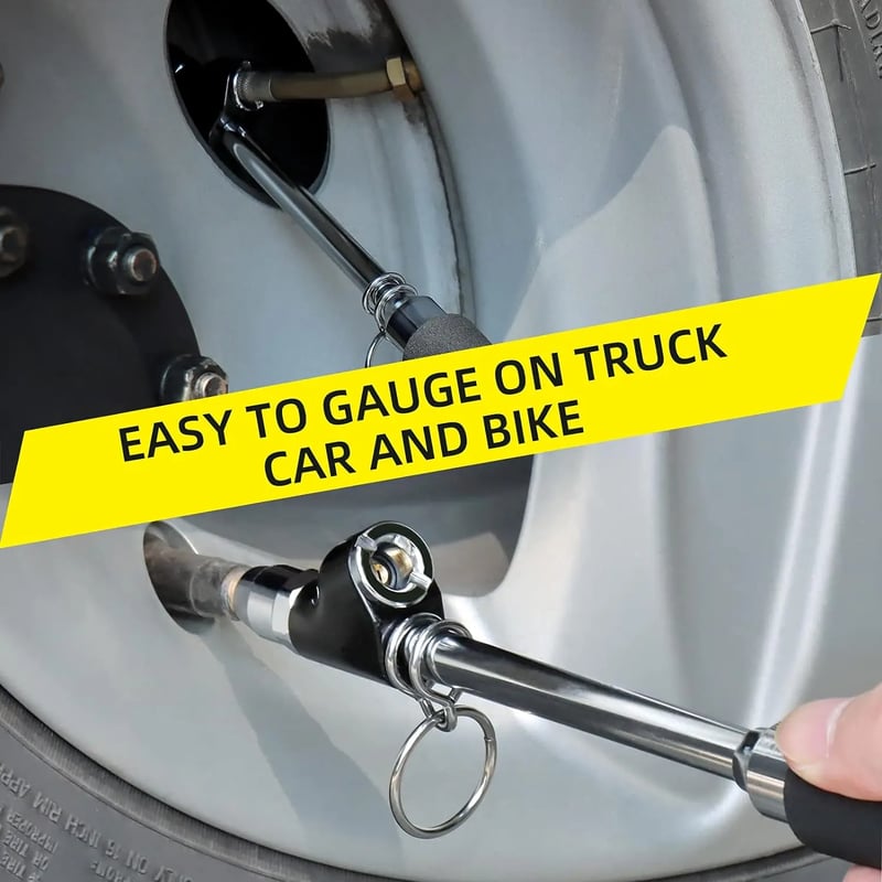 AstroAI Tire Pressure Gauge with Heavy Duty Dual Head Chuck and Non-Slip Handle for Cars, Trucks, Bikes, 150 PSI